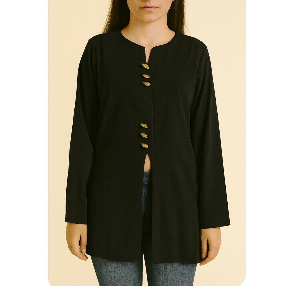 Pride and Joy blouse vintage black blazer with gold hardware made in USA SZ 16